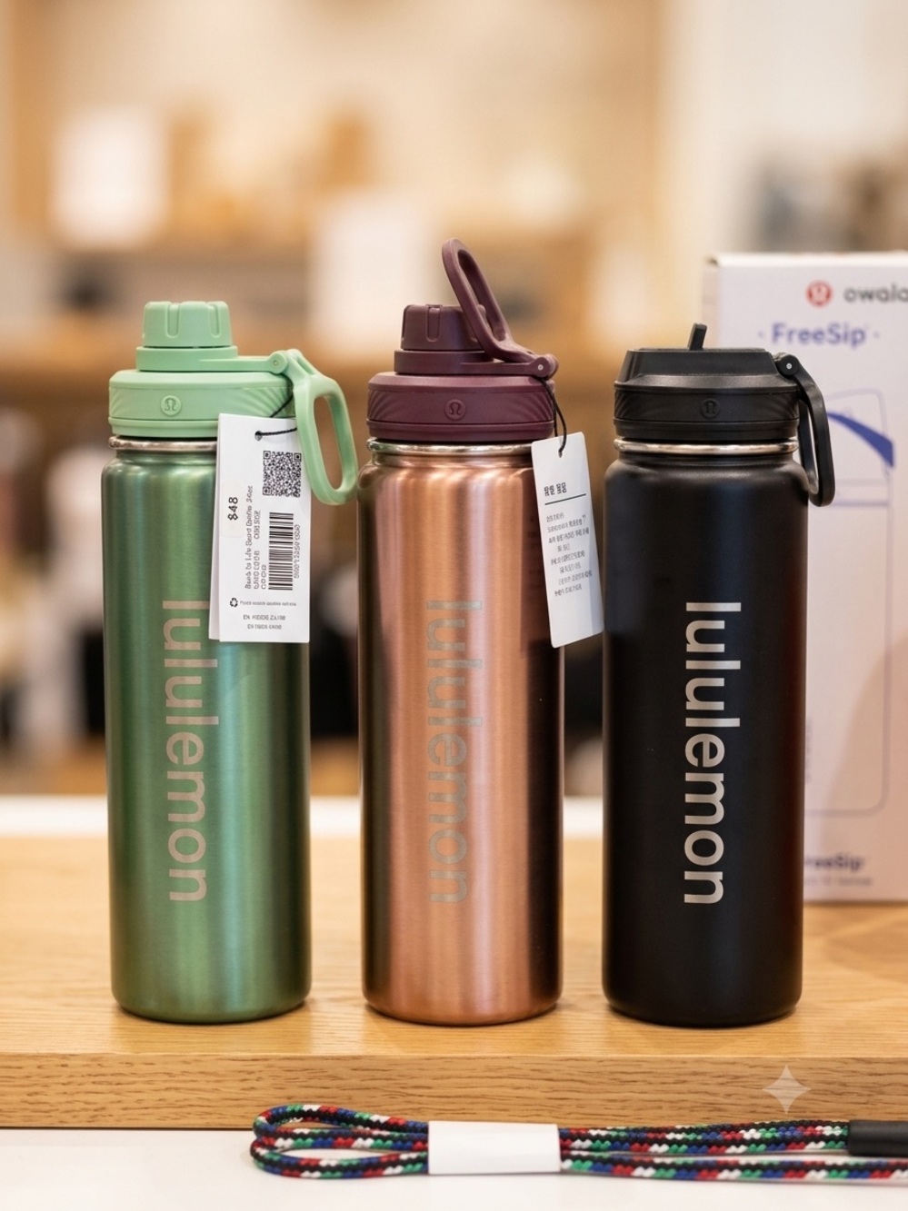 Lululemon Stainless Steel Water Bottle - fitness handle nwt logo